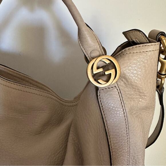 Gucci Miss GG Convertible Tote Leather Medium Neutral Zip Top Closure Large Bag - Picture 8 of 16